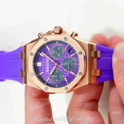 New Audemars Piguet Royal Oak Offshore Ladies Watch Rose Gold Purple Strap watches