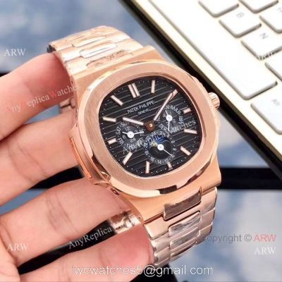 Patek Philippe Moonphase Replica Rose Gold Annual Calendar Watches watches