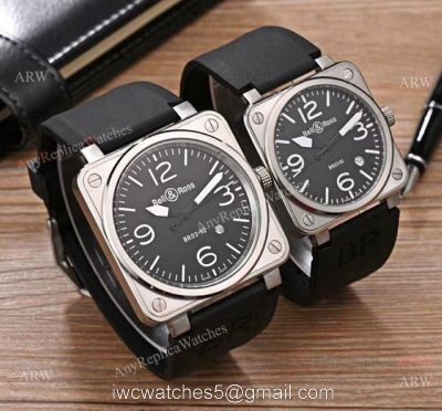 Bell and Ross Replica Wristwatch SS Black Rubber Strap BR 03-92 watches
