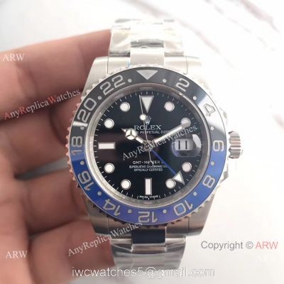 NEW UPGRADED Replica Rolex GMT-Master II SS Watch Black&038;Blue Ceramic 40mm watches