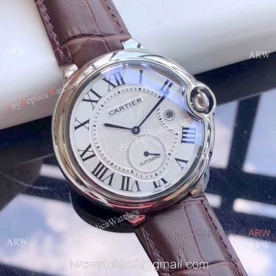 Fake Cartier Ballon Bleu De Automatic Watches SS White Roman Dial watches
