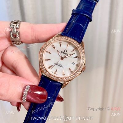 Omega DeVille Co-Axial Cscapement 34mm Watches Rose Gold Case watches