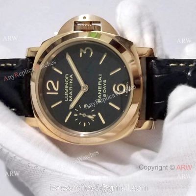 Copy Panerai Luminor Marina 8 Days Rose Gold Black Dial Watch PAM 511 watches