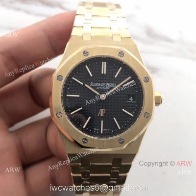 Audemars Piguet Royal Oak Yellow Gold Black Face 39mm Watch Buy Replica watches