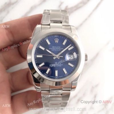 NEW UPGRADED Rolex Datejust II Oyster Band SS Blue Dial Watch watches