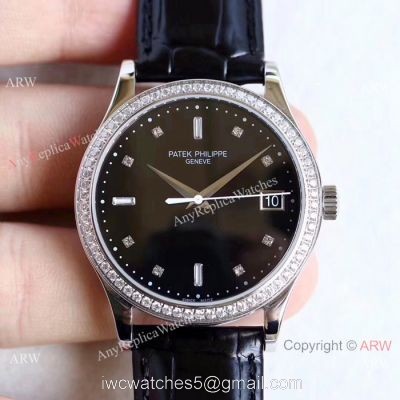 Swiss Grade Patek Philippe Calatrava 5296G-010 Copy Watches Black Dial watches
