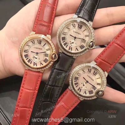 Copy Cartier Ballon Bleu de White MOP Dial Watches 36mm watches