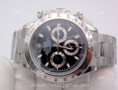 NEW UPGRADED Rolex Daytona Replica Watch -Stainless Steel Black Face watches