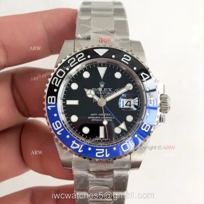 NEW UPGRADED V7 Rolex GMT-Master II BlackBlue Ceramic 904L Watch Swiss Eta3186 watches