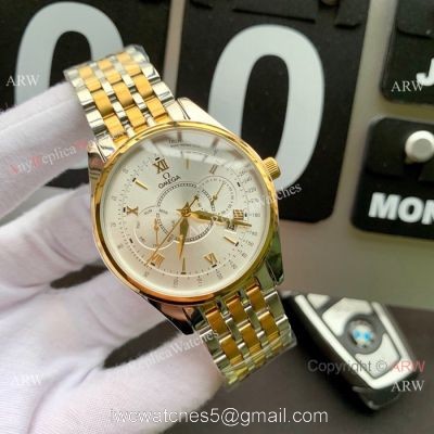 New Copy Omega Complications Automatic Mens Watch 2-Tone Silver Dial watches