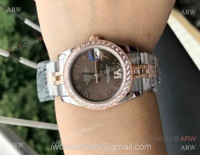 Copy Rolex Datejust 2-Tone Rose Gold Diamonds Watch 31MM watches