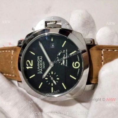 New Copy Panerai Luminor GMT Power Reserve Watch Brown Leather Strap watches
