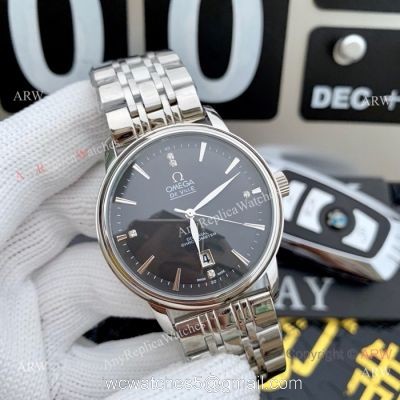 Clone Omega De Ville Stainless Steel Black 42MM Watches New watches