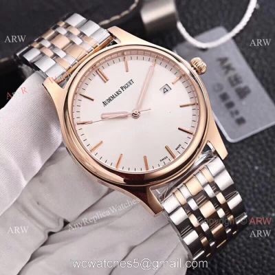 High Quality Audemars Piguet Two Tone Rose Gold White Face Watch watches