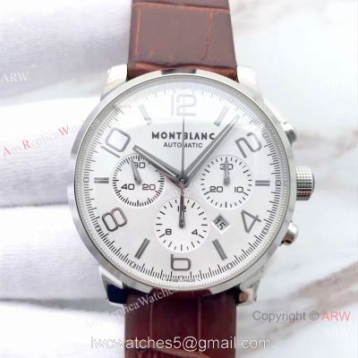 Mont Blanc Clone TimeWalker Chronograph Brown Leather Strap Watch Grade AAA watches