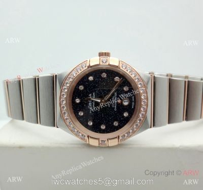 Omega Constellation Two Tone Rose Gold Sky Moon Dial Watch watches
