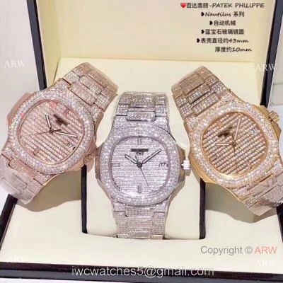 Copy Patek Philippe Nautilus Jumbo 5719 Watch Patek Philippe Iced Out watch watches