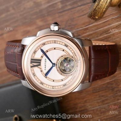 High Quality Cartier Calibre De Replica Watches SS Rose Gold Bezel watches