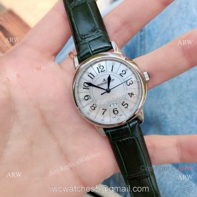 Copy Jaeger-LeCoultre Rendez Vous 33 Watch Green leather Strap watches