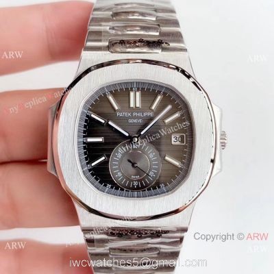 Swiss Grade 1 Copy Patek Philippe Nautilus Stainless steel Grey Face watch 40.5mm watches