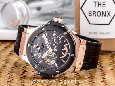 Fake Hublot Classic Fusion Rose Gold Skeleton Wristwatch 45mm watches