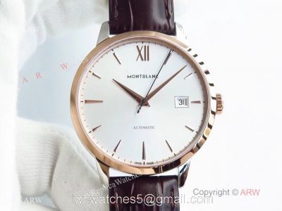 Montblanc AAA Watches Heritage Spirit 2824 Rose Gold Silver Dial Watch watches
