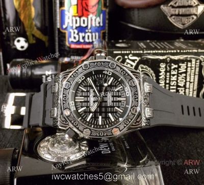 Replica Audemars Piguet Royal Oak Offshore Tattoo Watch SS Black Dial watches