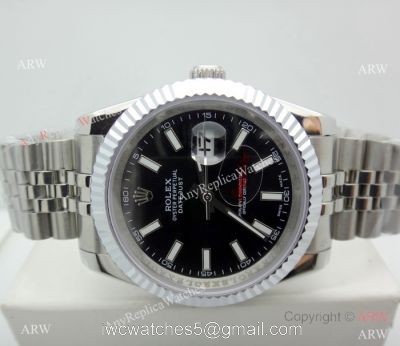 Copy Rolex Datejust Jubilee Stainless Steel Black Dial 40mm Watch watches