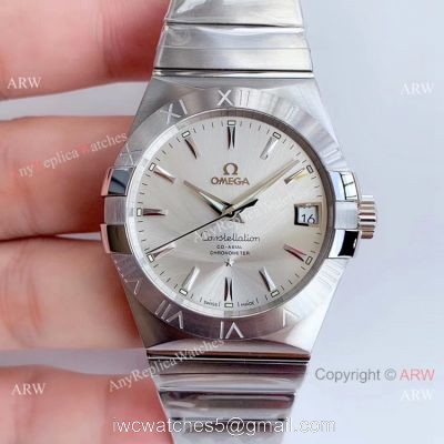 Omega Constellation SS Silver Diamond Dial VSF 8500 Watch Super Clone watches