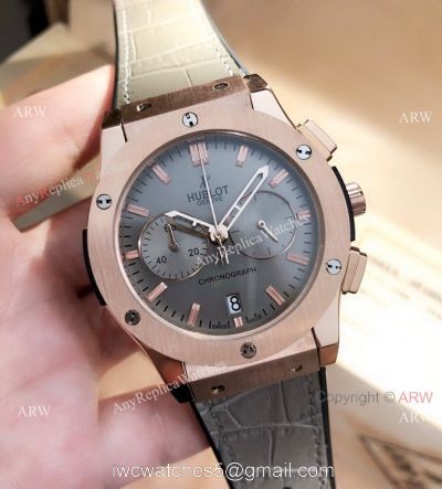 Replica Hublot Classic Fusion Chrono Watches Gray Dial Rose Gold watches