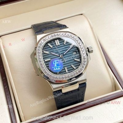 Swiss Replica Patek Philippe Nautilus 5711 watch Blue Dial Diamond Bezel watches