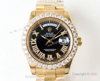 N9 Rolex ETA 2836 Day-Date II Replica Watch Yellow Gold President Band watches