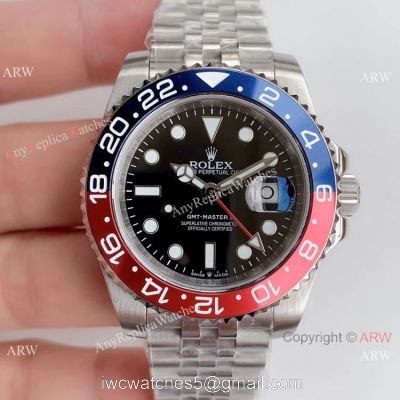 Noob Factory V3 Rolex GMT Master II Pepsi Replica Watch SS Jubilee Band watches