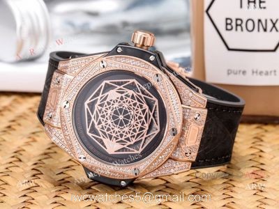 2019 Replica Hublot Big Bang Sang Bleu Iced Out Rose Gold Watches watches