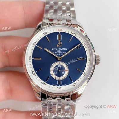 Swiss Grade A Breitling Premier Replica Watch Stainless Steel Blue Face watches