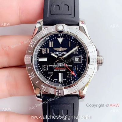(GF) Replica Breitling Avenger II GMT SS Black Arabic Dial Watch 2019 New watches
