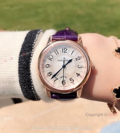 New Copy Jaeger-LeCoultre Rendez Vous 33mm Watch Rose Gold Purple Band watches