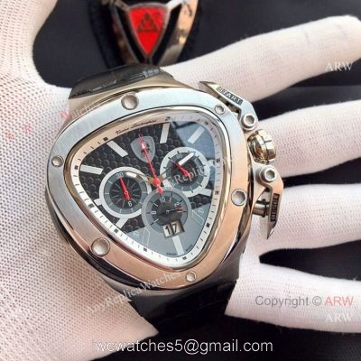 High Quality Tonino Lamborghini Spyder 1000 watch SS Black Leather Band watches