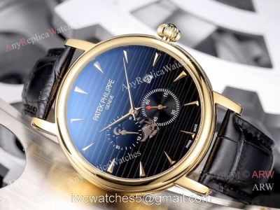 Patek Philippe geneve Calatrava Watch Gold Case Black Face watches
