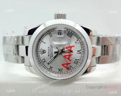 Copy Rolex Datejust Oystersteel Ladies Watch Silver Roman Dial watches