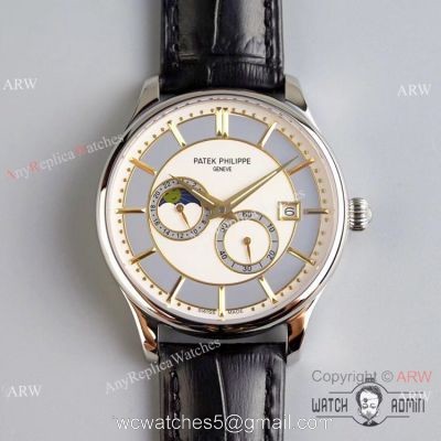 Grade 1A Replica Patek Philippe Moonphase White Dial Watch New Patek Philippe AAA watches