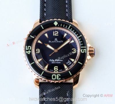 Swiss Grade Blancpain Fifty Fathoms Automatique Rose Gold Watch Best Replica 1:1 watches