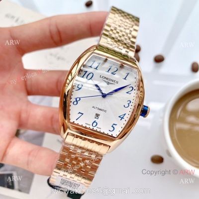 High Quality Longines Quartz Replica Watches Rose Gold Arabic Markers watches