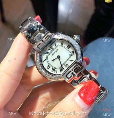 Rotonde de Cartier Stainless Steel White Watch 28mm Lady watches