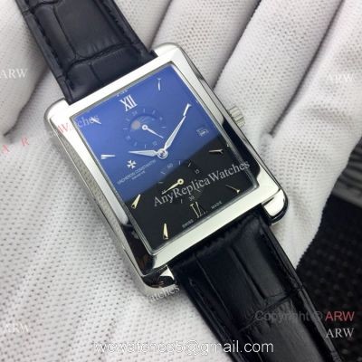 Replica Vacheron Constantin geneve SS Black Dial Watch Low Price watches
