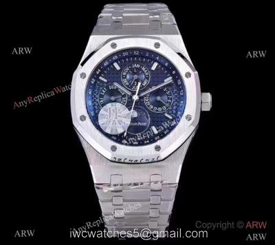 JF Factory Copy Audemars Piguet Royal Oak Perpetual Calendar Watch SS Blue Dial watches