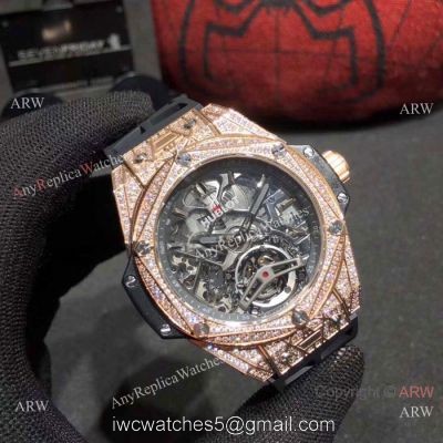 Copy Hublot Big Bang Special Edition Iced Out Full Diamond Watch Rose Gold Case watches