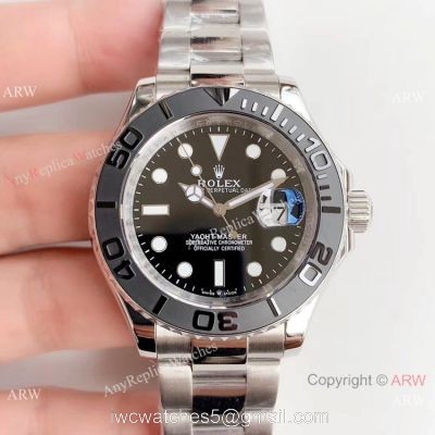 Swiss Replica Rolex Yachtmaster ETA2836 Watch Stainless Steel Black Bezel watches