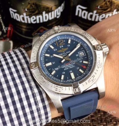 Fake Breitling COLT Automatic Blue Dial Blue Rubber Band Mens Watch watches