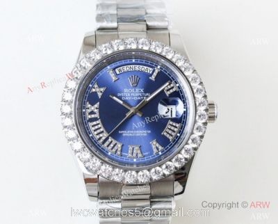 N9 Swiss 2836 Stainless Steel Blue Dial Rolex Presidential 41mm Replica Watch watches